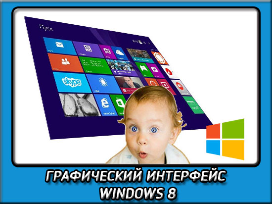 Интерфейс windows и удивленный малыш